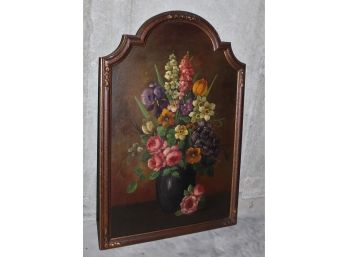 1930s Framed Oil Painting Of A Bouquet Of Flowers Signed H.l. Sanger