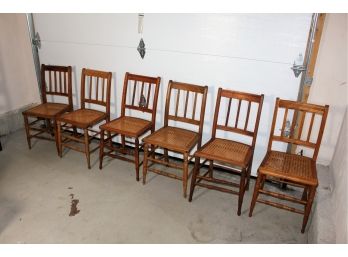 (7) Antique Side Chairs With Cane Sears