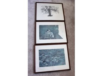 (3) Framed Color Prints By Andrew Wyeth