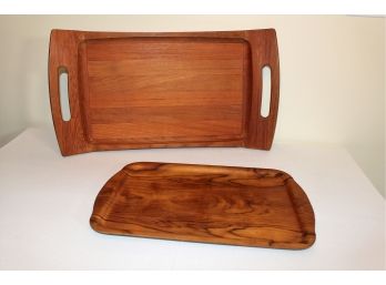 Danish Modern Dansk And Ladybird Wooden Serving Trays