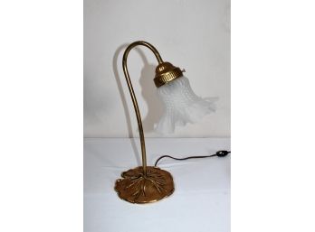 Lily Pad Form Table Lamp With Frosted Shade