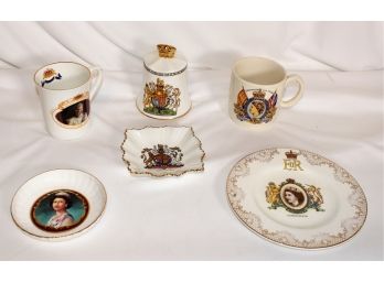 (6) Pieces Of Queen Elizabeth II Transferware Souvenir China