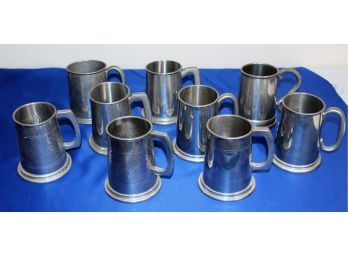 (3) Pair Of Pewter Mugs And (3) Single Examples