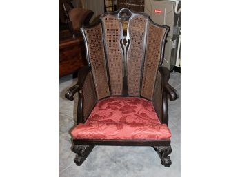 Upholstered Mahogany Rocking Chair