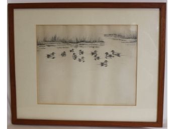 'Pintails In The Marshes' Etching By R.w. Hedstrom