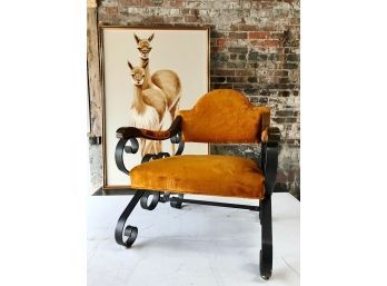 Mid Century Wrought Iron Accent Chair