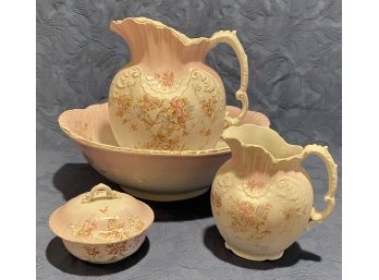 Vintage Royal Semi-porcelain Pitcher & Basin Set By A.J.Wilkinson England