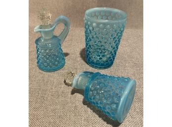 Vintage Fenton Hobnail Aqua Blue Opalescent Glass