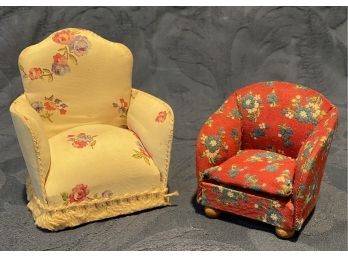 Vintage Dollhouse Upholstered Chairs