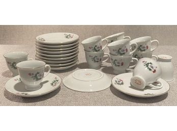 Vintage Espresso Cup & Saucer Set For 12