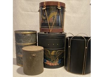 Vintage Metal Trash Cans