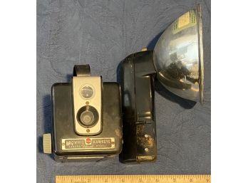 Brownie Hawkeye Camera With Flash Attachment