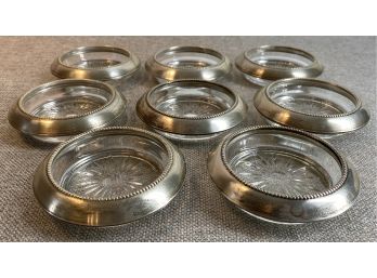 Sterling & Crystal Coaster - Set Of 8