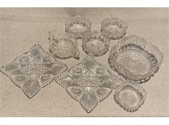 Vintage Cut Crystal Bowl & Plate Collection