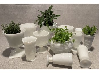 Milk Glass Vase & Container Decor Collection