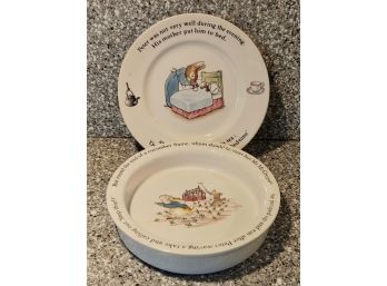 Wedgwood Peter Rabbit Porridge Bowl And Plate (2)