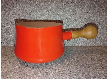 Dansk Red Sauce Pot With Wooden Handle