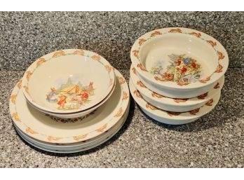 Royal Doulton Bunnykins Plates, Bowls And Porridge Bowls