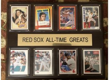 Framed Red Sox All-time Greats Baseball Card Plaque Collection