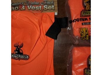 Breaux Safety Hunting Vests &  Buckmasters Hat And Safety Vest - Total Of: 1 Bright Orange Hat And 3 Vests