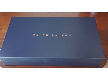 Large Dark Blue Ralph Lauren Thick Cardboard Gift Box - For Sweaters/ Shirts/ Dresses Baby Blankets, Etc