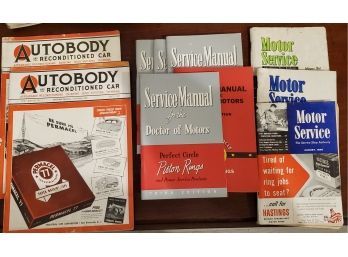 Ten (10) Vintage Automobile Manuals And Magazines 1949 -1961