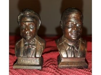 Miniature Presidential Busts Of Abraham Lincoln And John Fitzgerald Kennedy