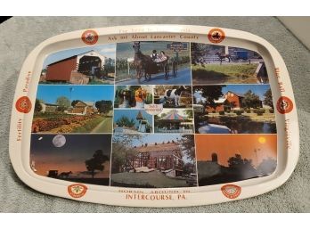 Vintage Lancaster County Pennsylvania Metal Photo Tray- Featuring Villages - Intercourse, Blue Ball, Fertility