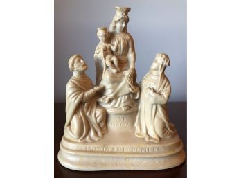 Beautifully Aged Vintage Holy Relic '  Ave Maria De Pompei'  Marble Resin Composite Statue Figurine