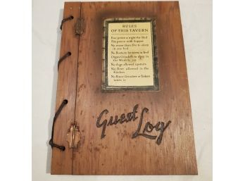 Unique Vintage Tavern / Restaurant Guest Log For Customer Comments With WOOD COVERS!