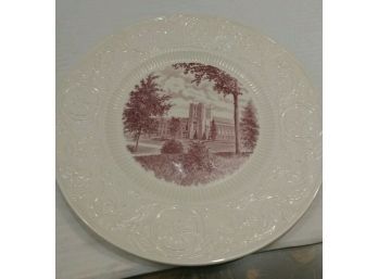 Duke University - The Library  Wedgwood Of Etruria & Barlaston, Made In England  -1937 Red / Mulberry Plate -