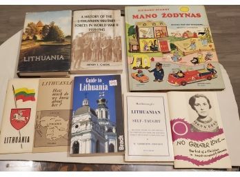 Lot Of 8 Books & Pamphlets About Lithuania - From Highly Illustrated Guidebook To A Child's Richard Scarry