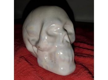 Vintage Toy Ceramic Skull Head - Paperweight - Halloween Decoration