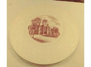 Duke University - Washington Duke Building Wedgwood Of Etruria & Barlaston, Made In England  -1937 Red Plate