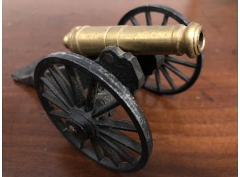 Vintage Michael Falk Co. 1/31 Cast Iron & Brass Toy Cannon Beautiful Condition!