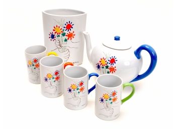 PABLO PICASSO HANDS AND FLOWERS TEA SET