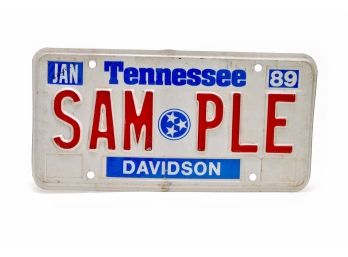 1989 TENNESSEE SAMPLE LICENSE PLATE - ORIGINAL