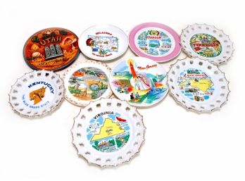 Lot Of 9 Souvenir Plates