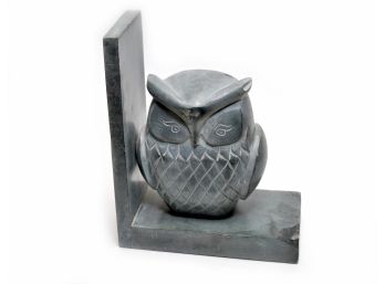 HEAVY BEAUTIFUL HAND CARVED SOAPSTONE OWL FIGURE STATUE - INDIA