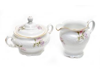 VINTAGE WALBRZYCH CHINA CREAMER AND SUGAR BOWL SET - POLAND