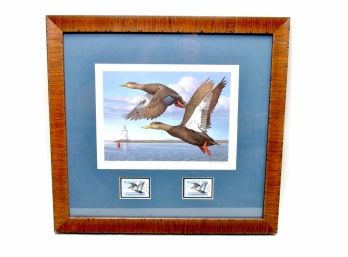 1993 FRAMED CONNECTICUT DUCK STAMP AND PRINT SIGNED BY TOM HIRATA #238/2300