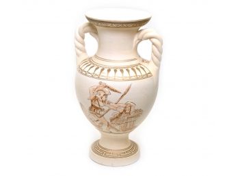 GREEK AMPHORA VASE URN 10.75' - SIGNED HANDMADE IN GREECE NOV 25