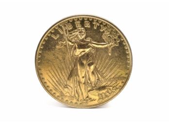 LARGE 3' DIAMETER TWENTY DOLLAR GOLD COIN MEDAL