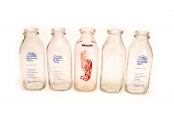 Lot Of 5 Vintage Milk Bottles - McNamara And Remington's Dairy