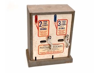 Vintage U.S. Postage Stamp Dispenser Machine W/Turn-Handles - 3 & 4 Cent Stamps