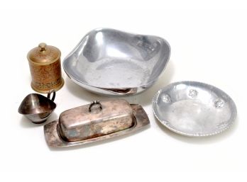 Metalware Lot - Silverplate, Aluminum And Copper