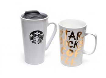 PAIR OF 16oz STARBUCKS COFFEE MUGS