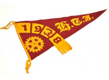 Antique 1938 Felt Rotary Club Pennant