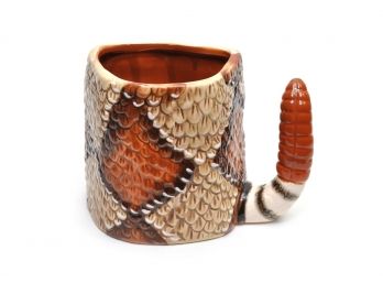 Ceramic Southwest Diamondback Rattlesnake Coffee Mug - Hidden Head Inside