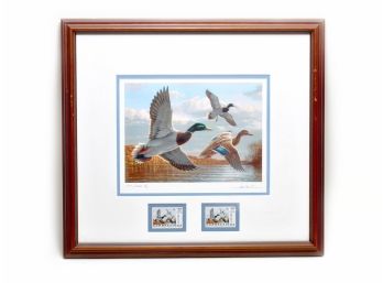 1998 CONNECTICUT DUCK STAMP AND PRINT SIGNED BY JOE HAUTMAN #101/200 CE